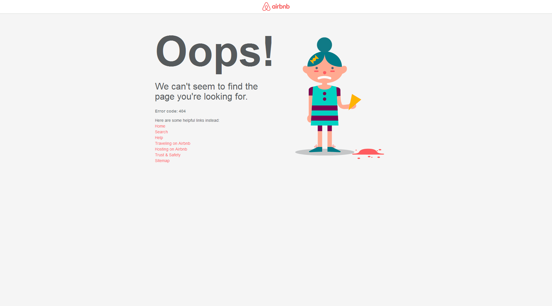 Error 404 de Airbnb