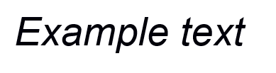Vista de navegador: la frase “Texto de ejemplo” en cursiva