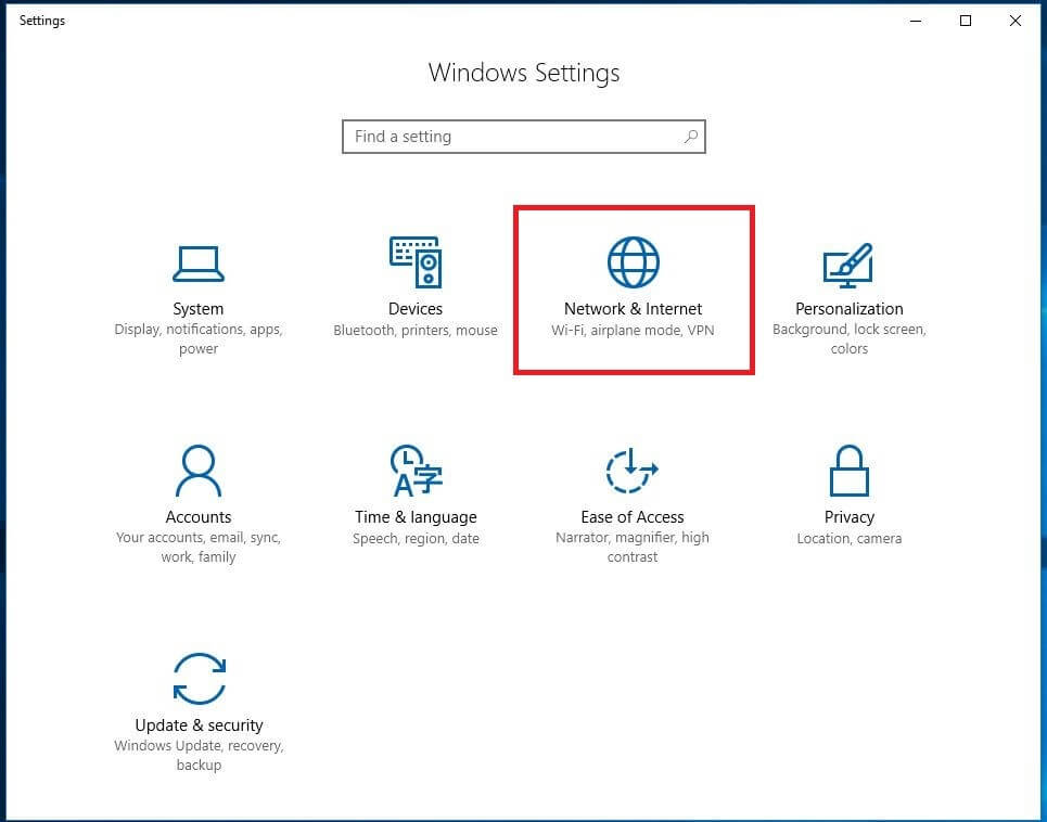 Configuración de las redes y el acceso a Internet en Windows 10