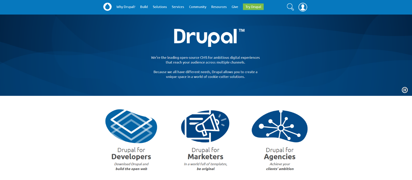 Página principal del proyecto Drupal