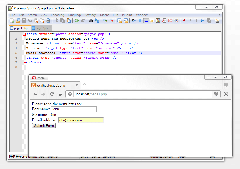 Entrada de datos por medio de un formulario HTML