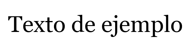 Vista del navegador: la frase “Texto de ejemplo” se muestra en la tipografía Georgia
