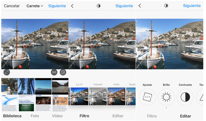 Funciones de filtro para la edición de imágenes en la aplicación
