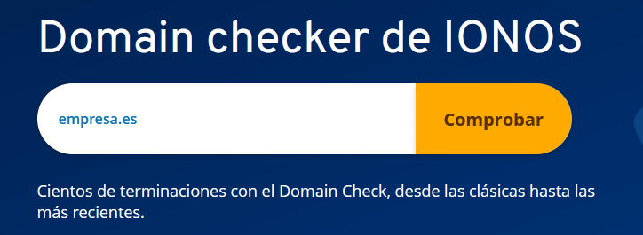 Comprobar la disponibilidad del dominio con Domain checker de IONOS
