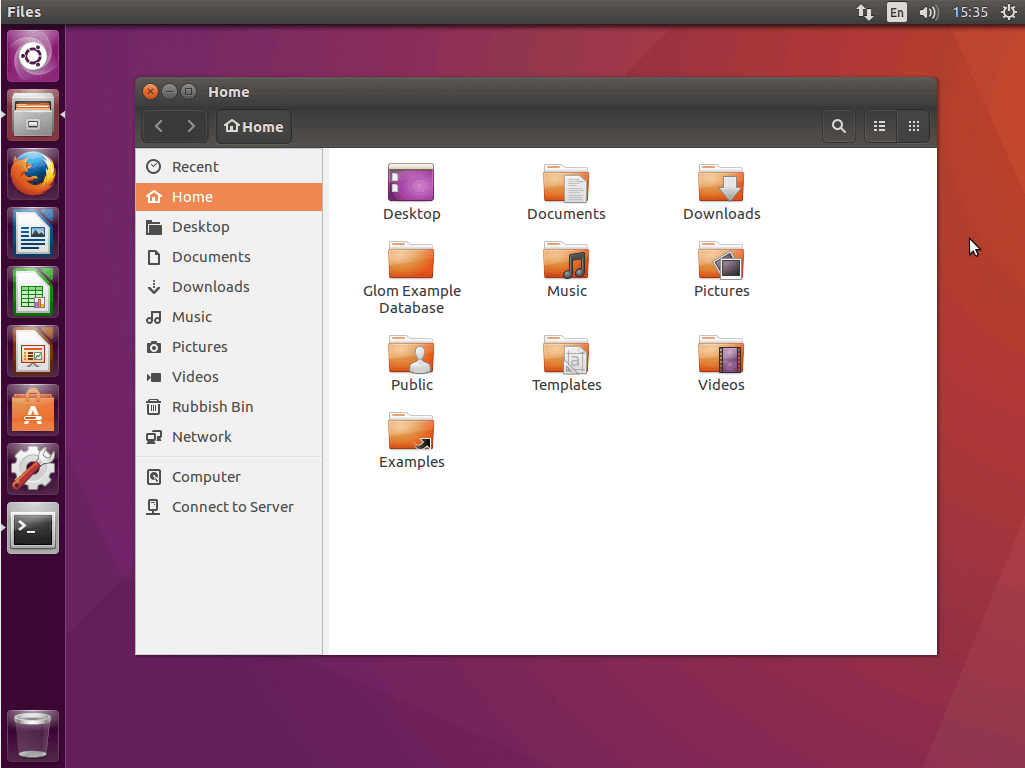 Interfaz de usuario del gestor de archivos para Linux Nautilus