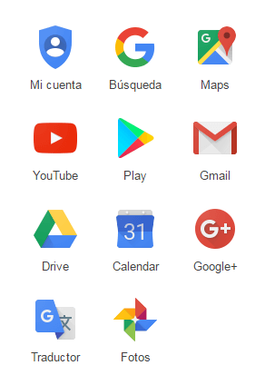 Selección de aplicaciones de Google