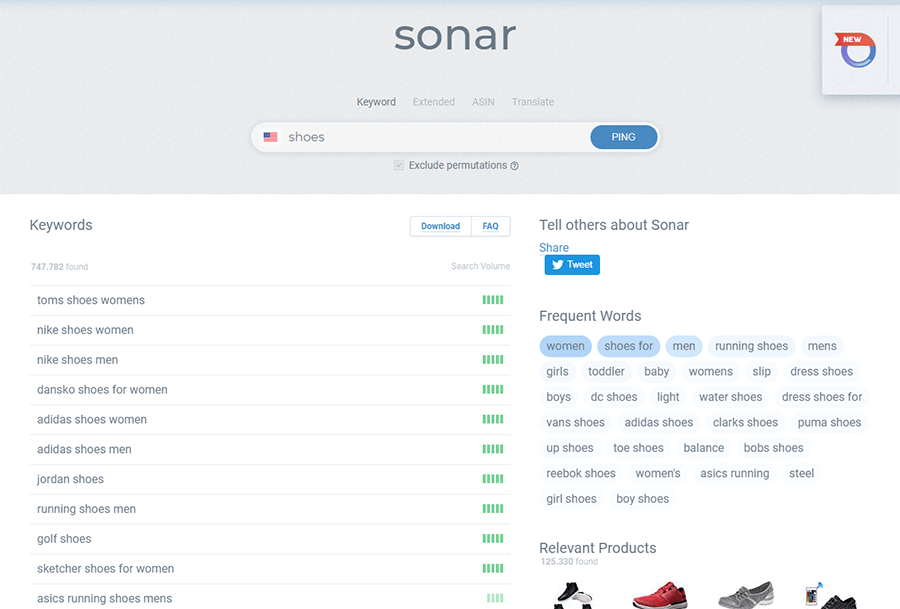 Resultado de búsqueda en Sonar para el término "zapatos"