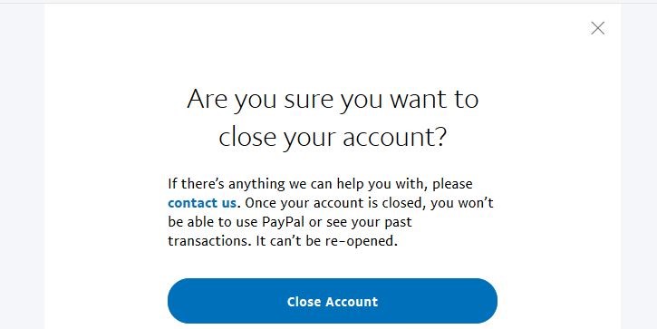 PayPal: cerrar cuenta