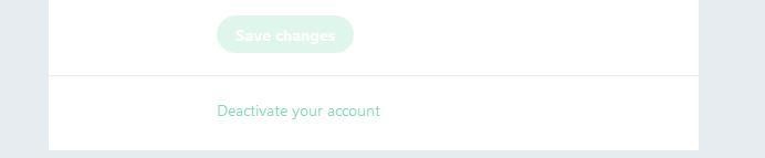 Twitter: botón "Desactivar su cuenta