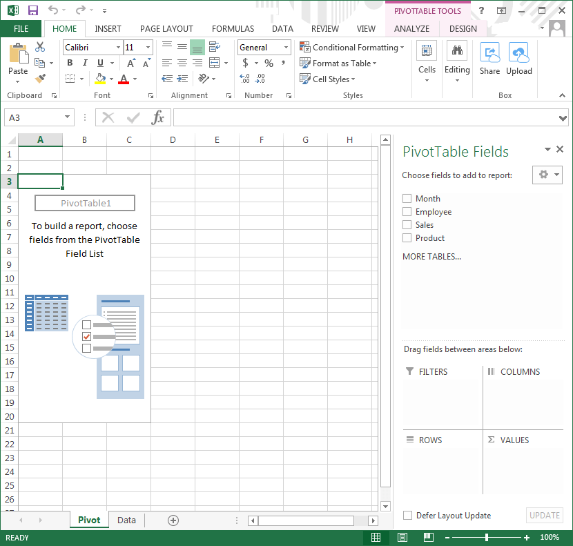 Tabla dinámica vacía en Excel