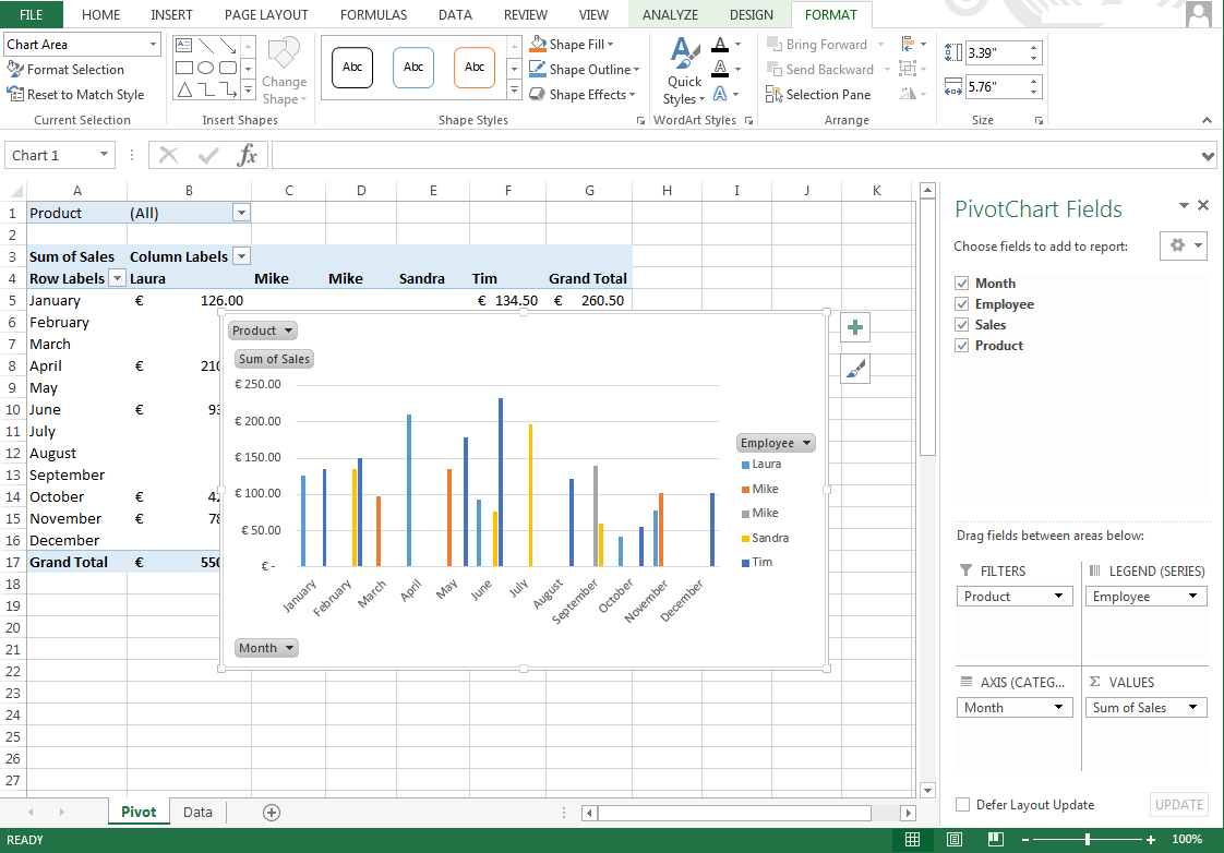 Diagrama de una tabla dinámica en Excel