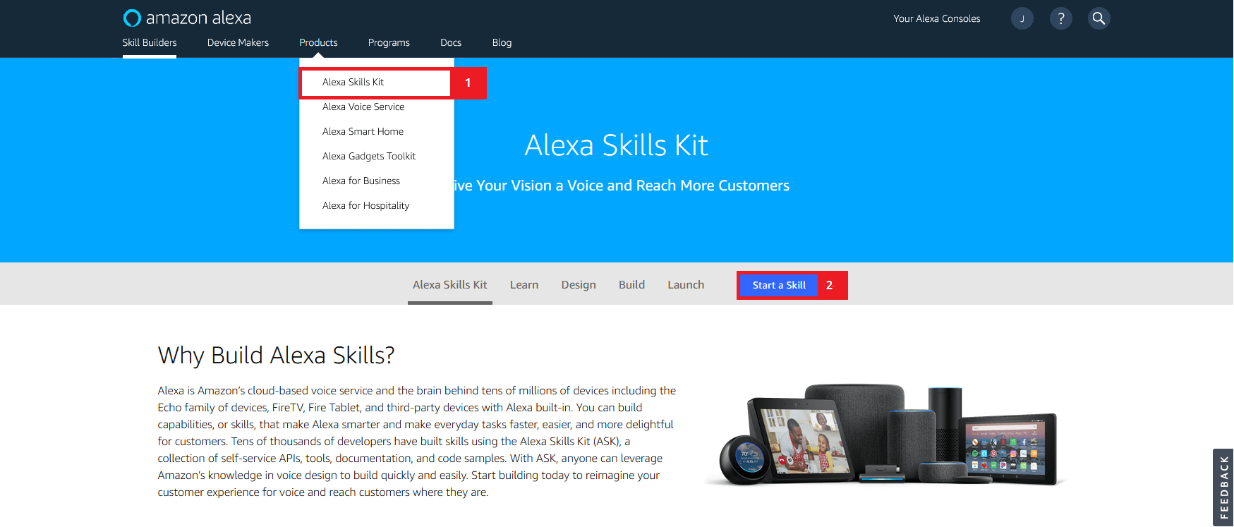 Cuenta de desarrollador de Amazon: Alexa Skills Kit