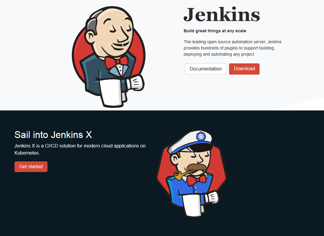 Captura de pantalla de la página de inicio de Jenkins