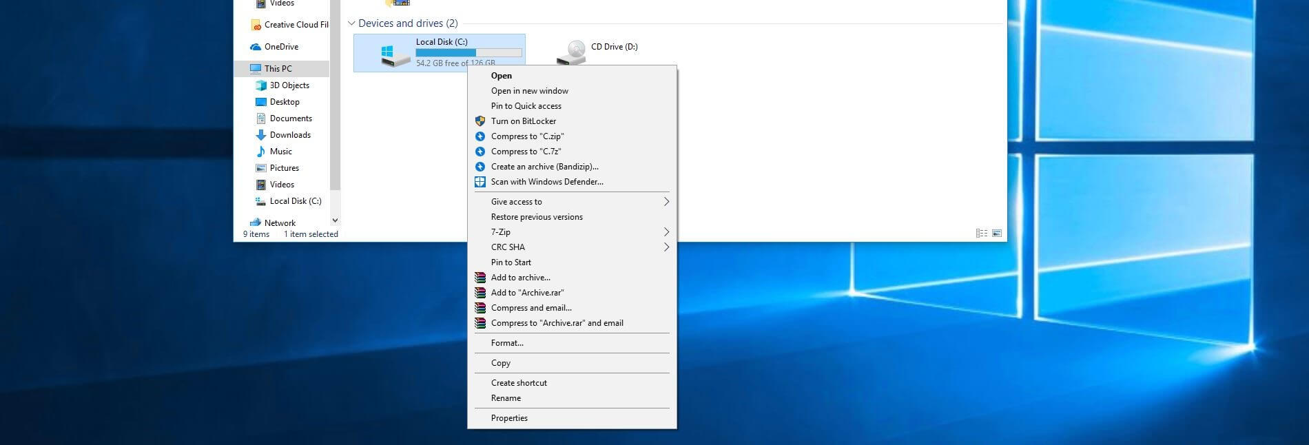 Vista general del equipo y discos duros en Windows 10