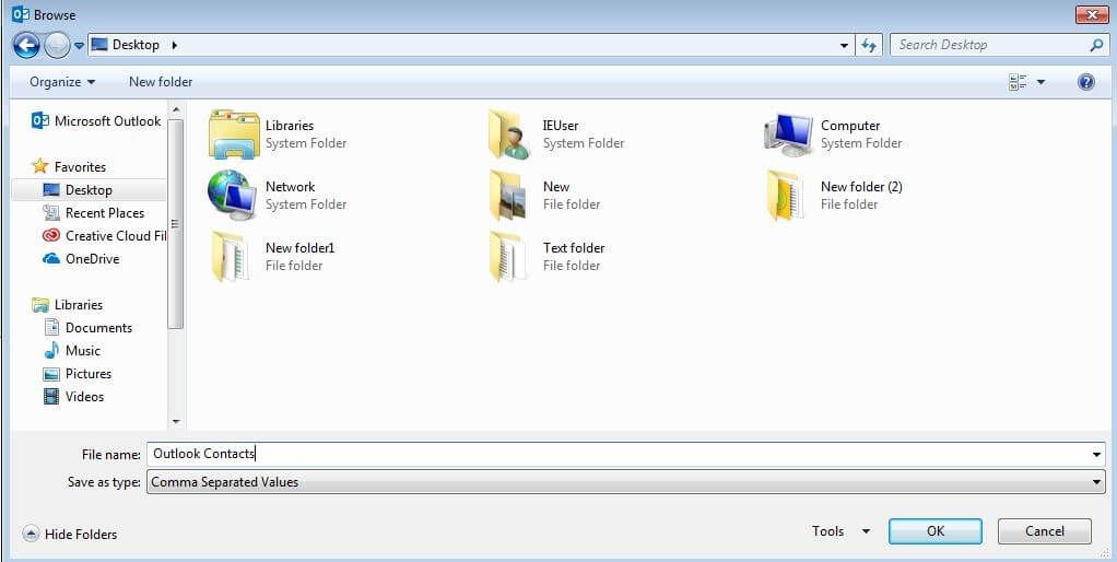 Outlook 2016: definición del lugar donde se almacenará el archivo exportado Outlook 2016: definición del lugar donde se almacenará el archivo exportado