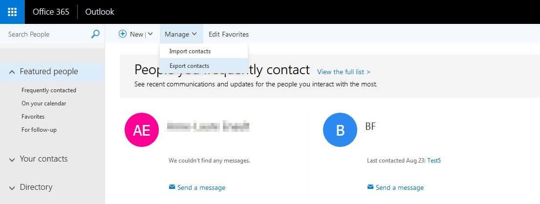 “Personas contactadas con frecuencia” en Outlook en la web “Personas contactadas con frecuencia” en Outlook en la web