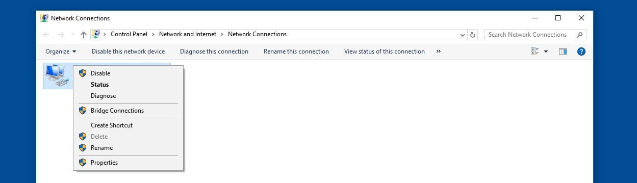 Lista de conexiones de red configuradas en Windows 8