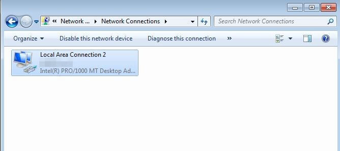 Cuadro general de conexiones de red en Windows 7
