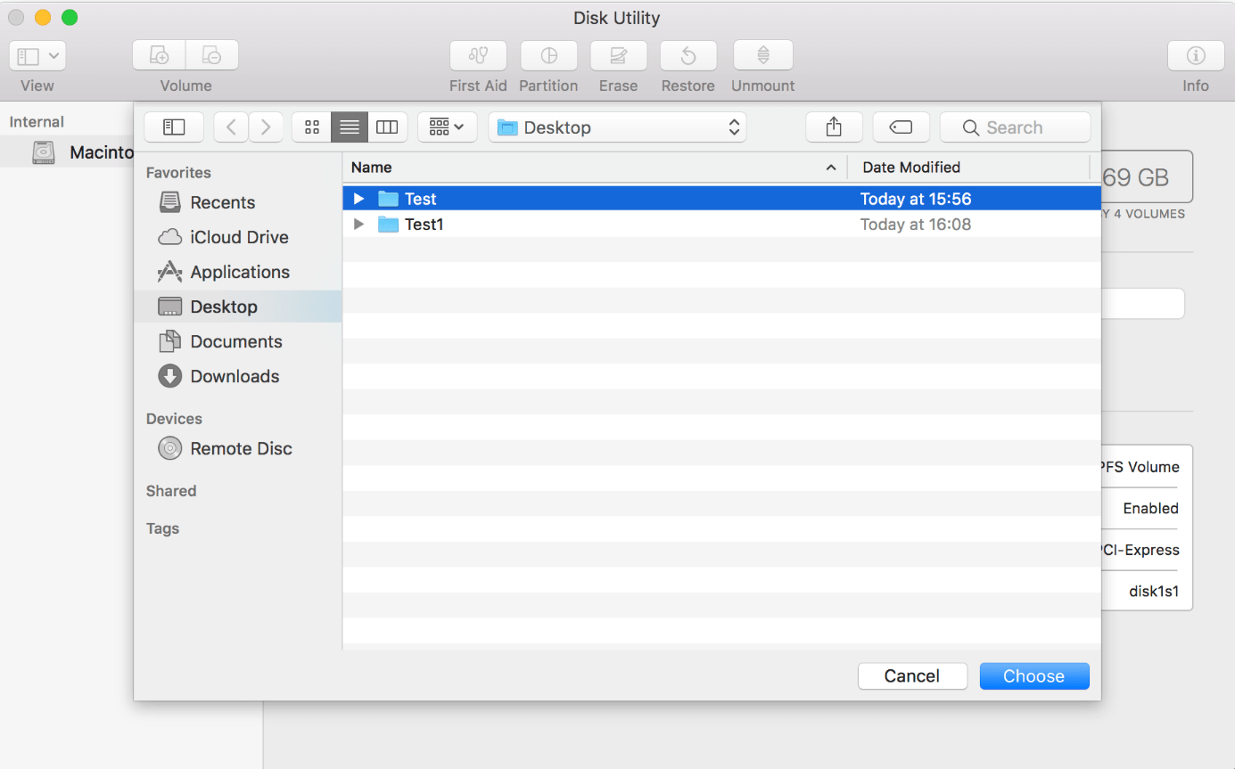 Utilidad de Disco de macOS: selecciona la carpeta que quieres encriptar