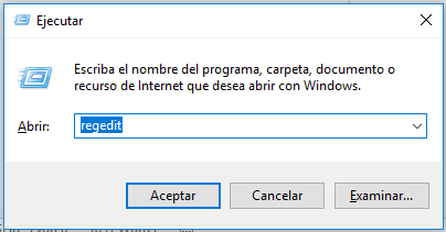 Cuadro de diálogo “Ejecutar” de Windows 10