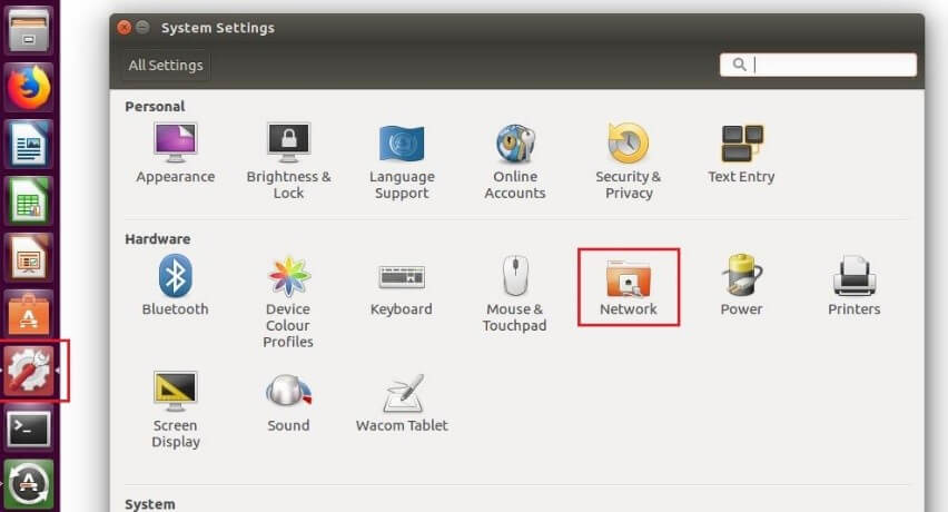 Configuración del sistema en Ubuntu