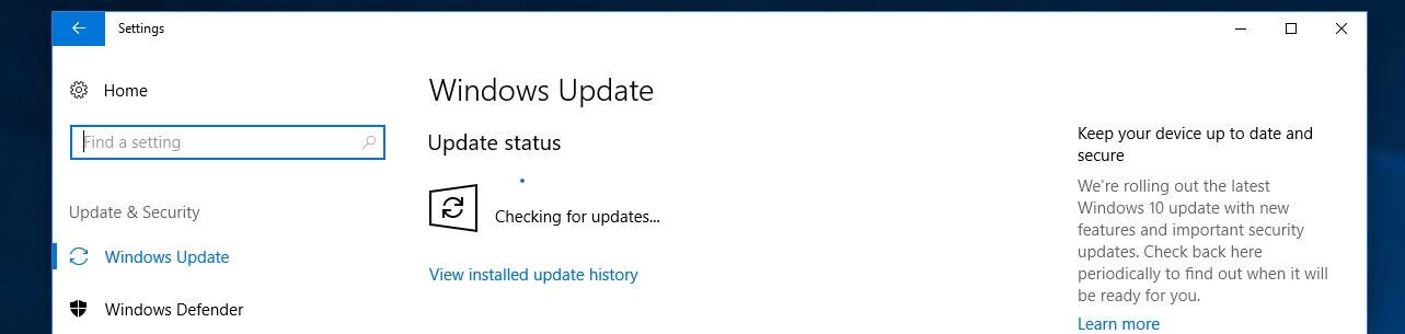 Centro de actualizaciones de Windows 10