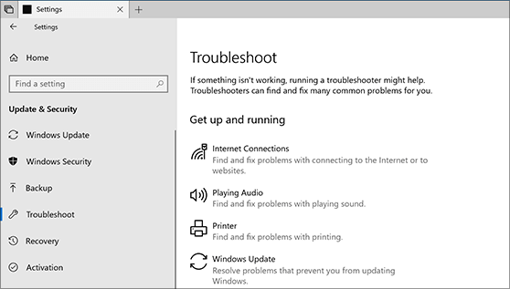 Solucionador de problemas de Windows Update en Windows 10