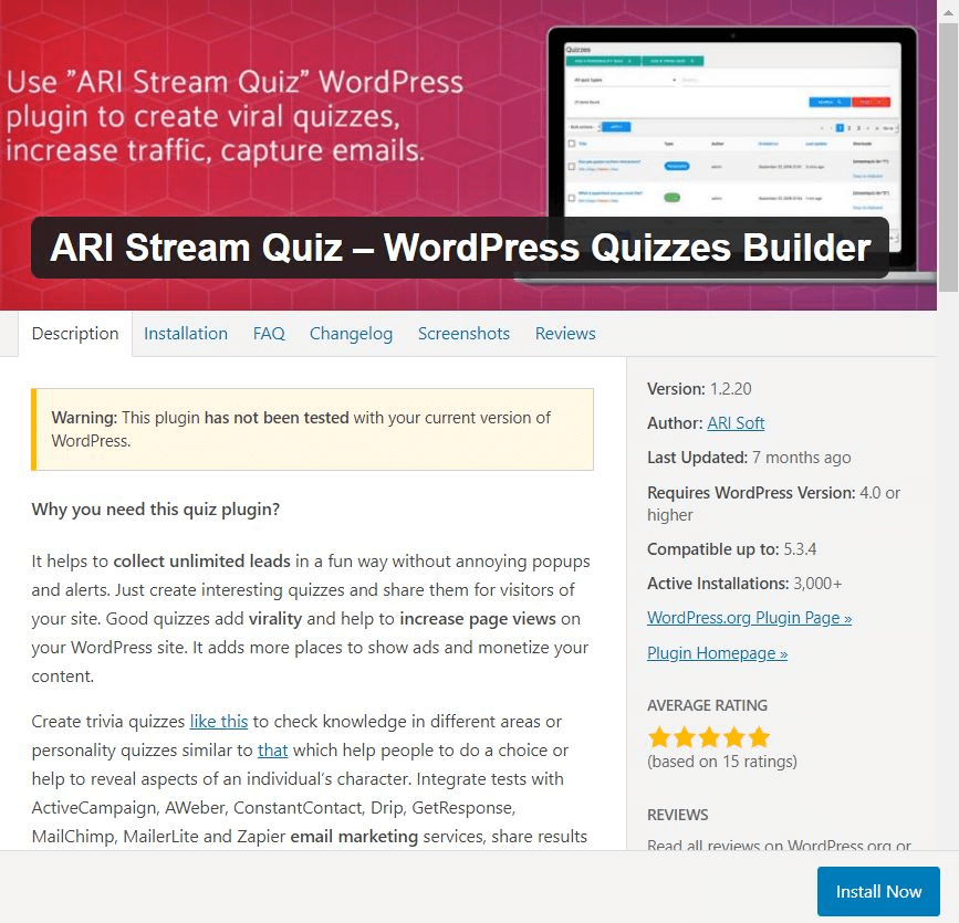 el quiz plugin para WordPress ARI Stream Quiz