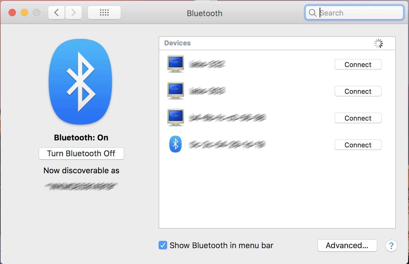 Configuración Bluetooth en macOS
