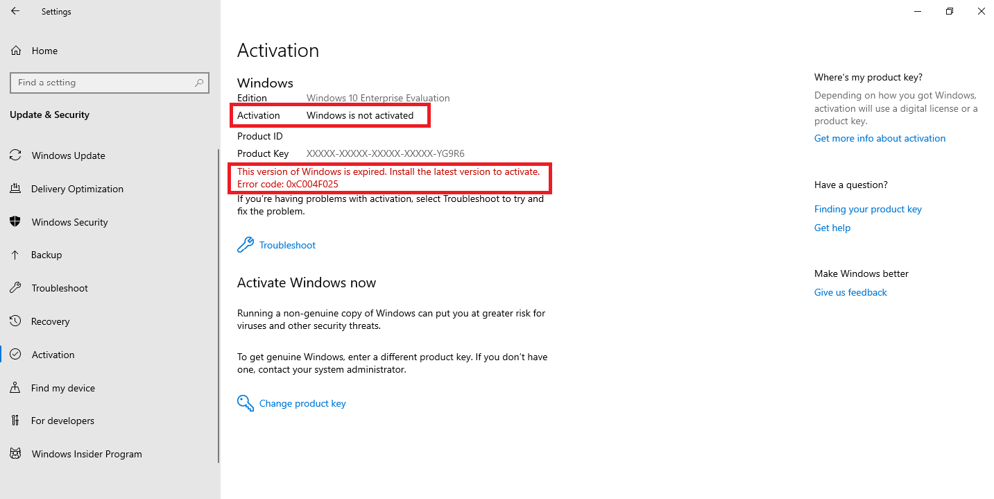 Windows 10: información sobre la activación