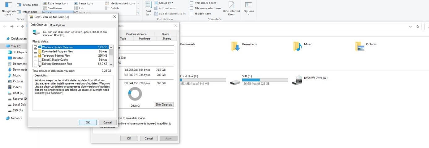 Windows 10: limpieza de disco “Archivos de sistema”
