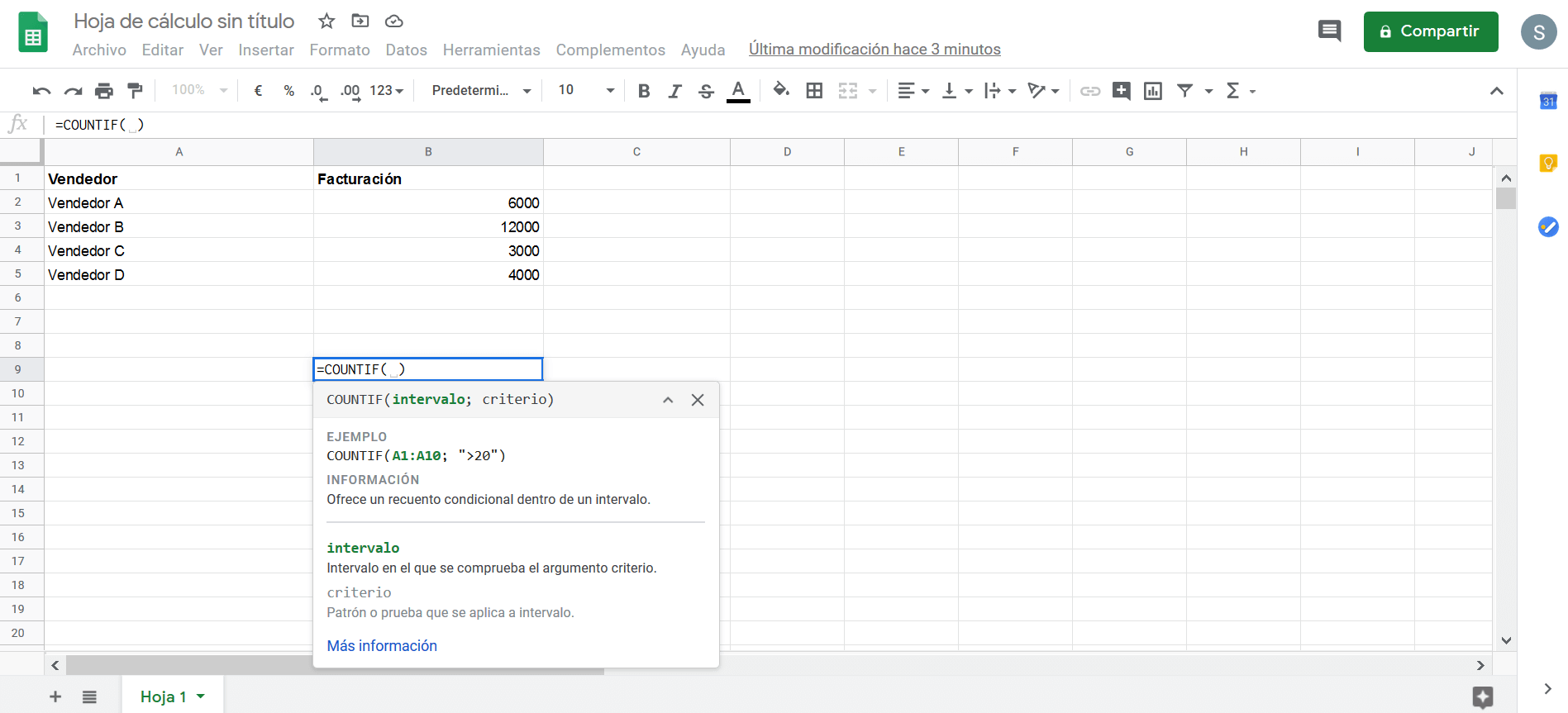 Suma Si Google Sheets COUNTIF (CONTAR.SI) en Google Sheets | Así funciona - IONOS