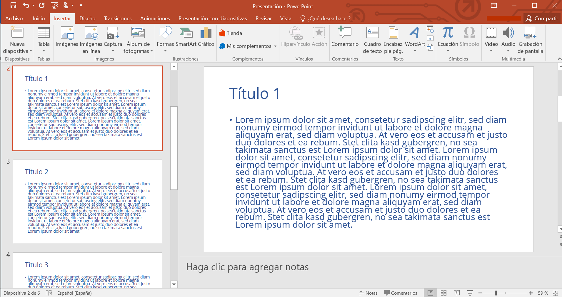 Insertar archivo de Word en PowerPoint: texto formateado