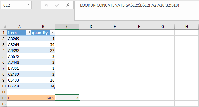 Combinar en Excel BUSCAR y CONCATENAR
