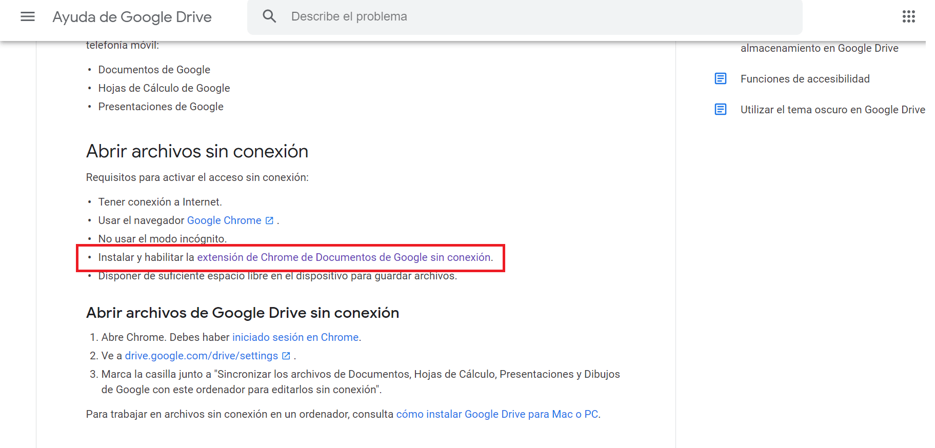 Cómo acceder a “Documentos de Google sin conexión”