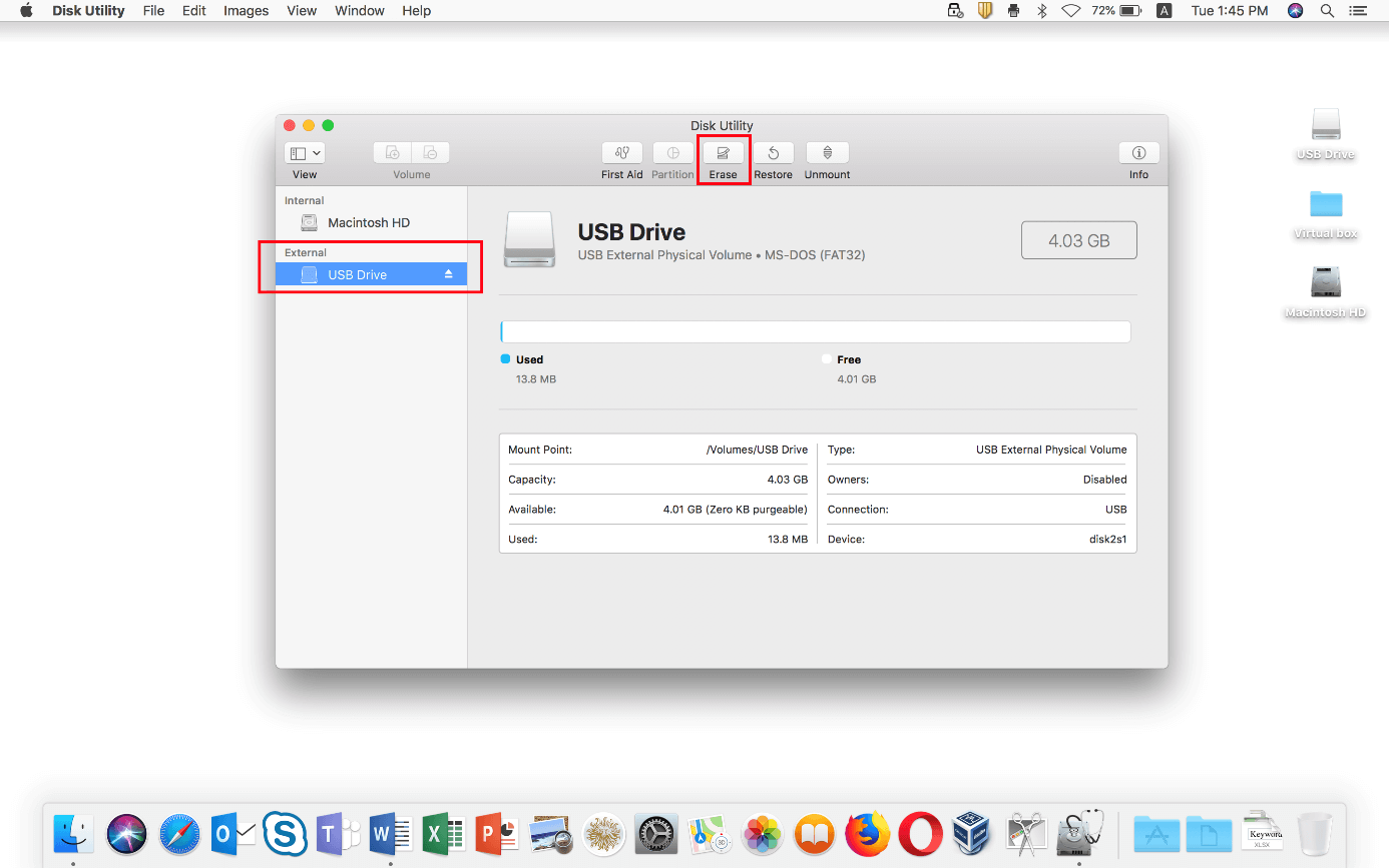Utilidad de Discos en macOS High Sierra