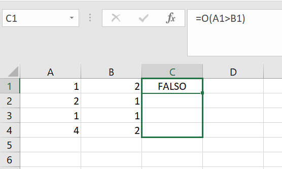 Puedes arrastrar y soltar para extender la función de Excel O a varias celdas.