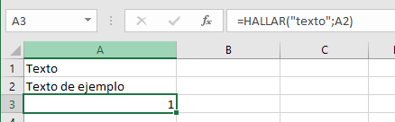Buscar un texto específico con Excel HALLAR