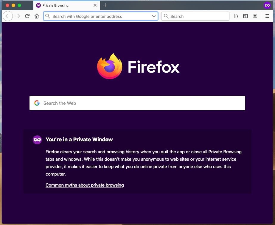 El modo incógnito en Firefox