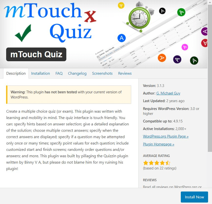 el plugin para quiz de WordPress mTouch Quiz