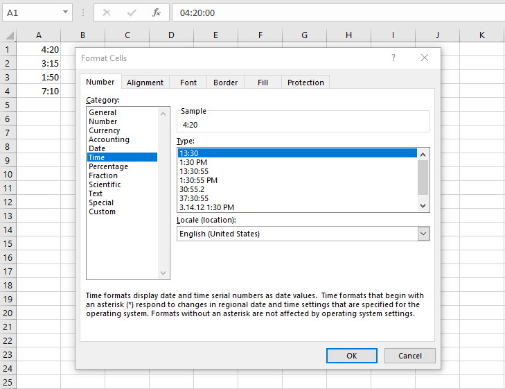 Menú para formatear celdas en Excel