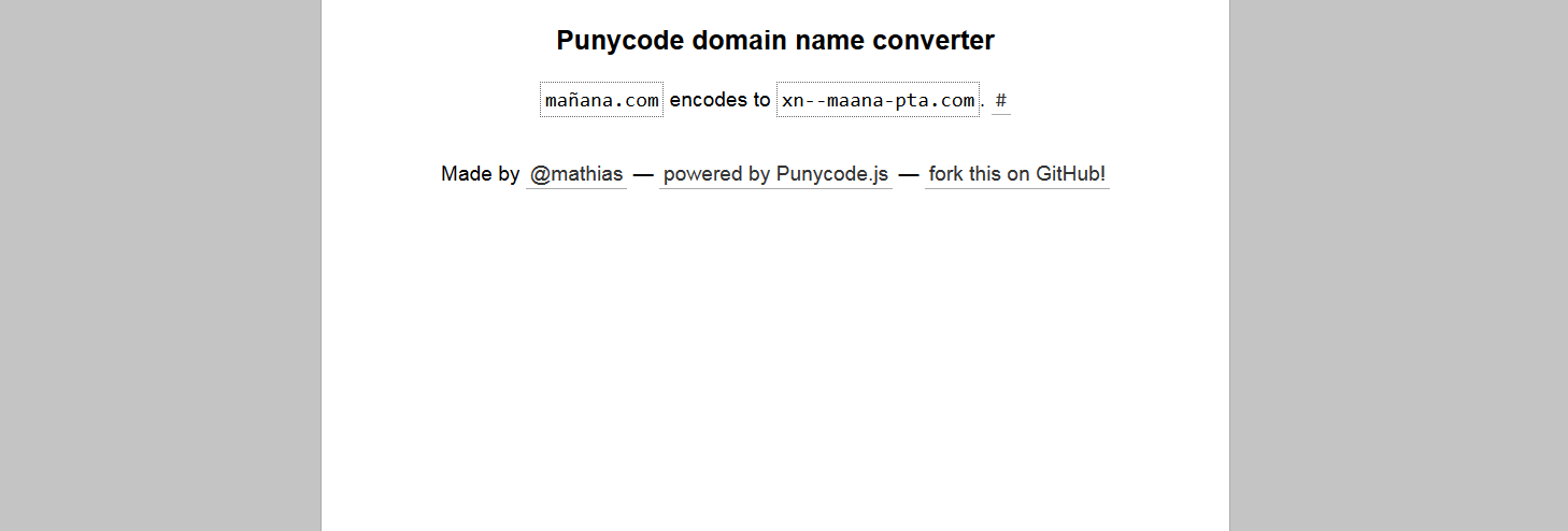 Punycode converter de Mathias Bynens basado en punycode.js
