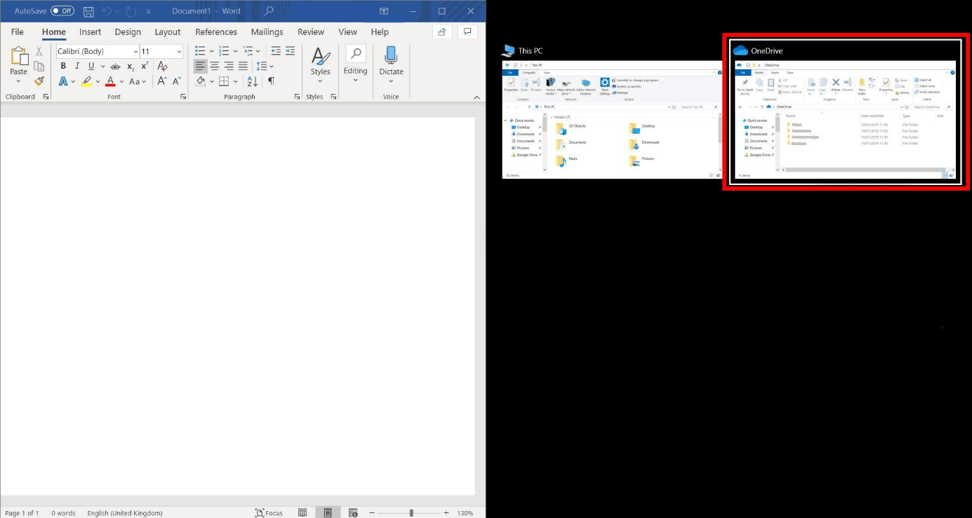 Con comandos: Dividir pantalla en Windows 10