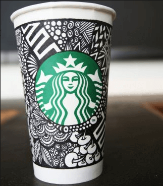 Vaso de Starbucks dibujado