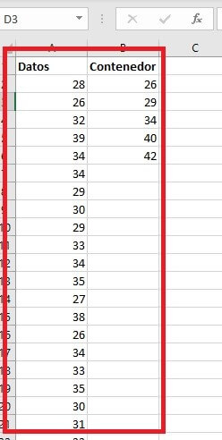 Tabla como base para un histograma en Excel