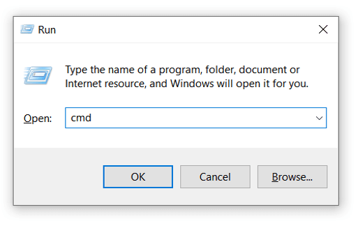 Ventana “Ejecutar” de Windows 10