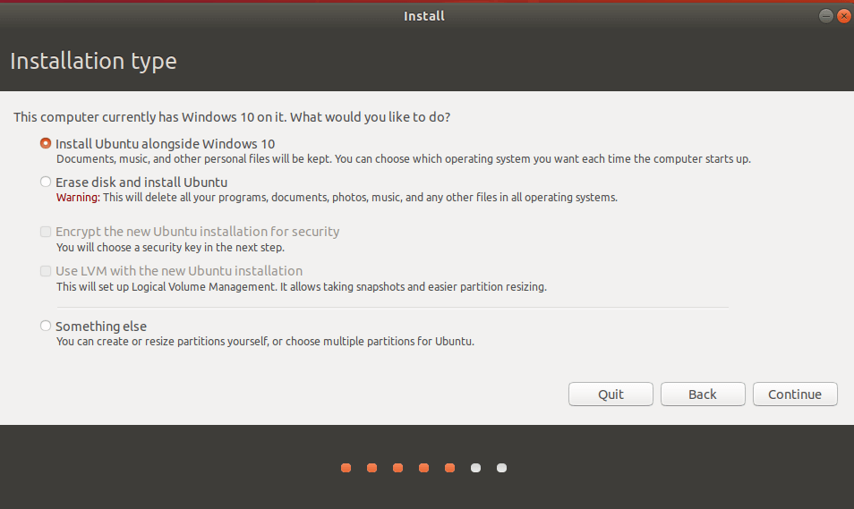 Tipo de instalación de Ubuntu: sistema en paralelo o sistema operativo único