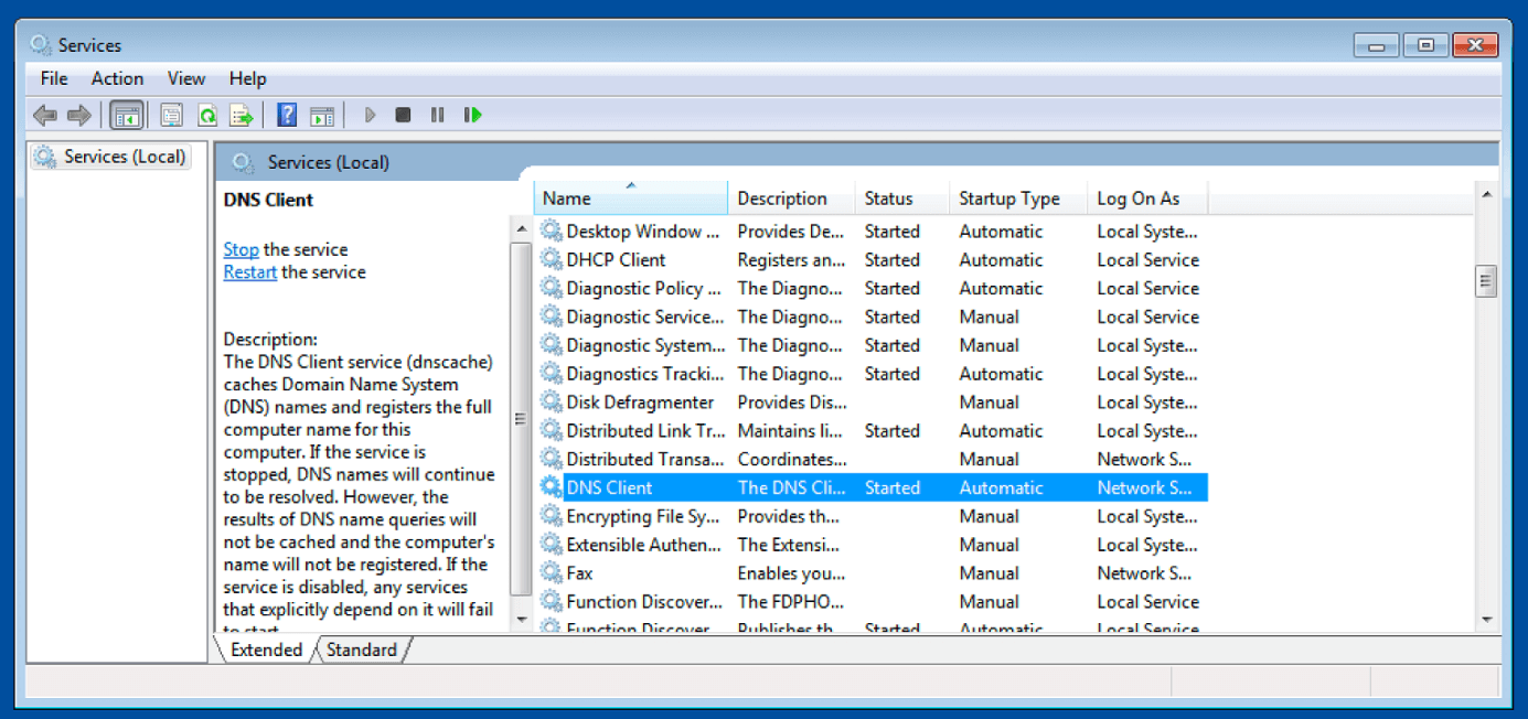 Windows 10: Menú “Servicios (locales)”