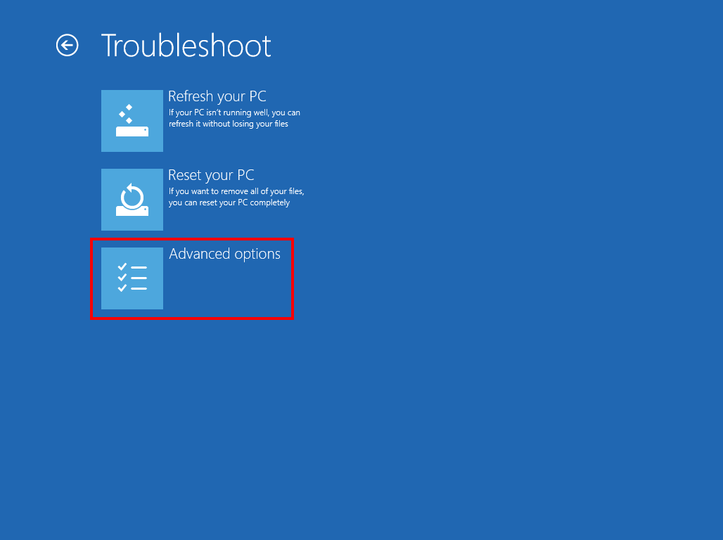 Recuperación del sistema de Windows 8: opciones para solucionar problemas
