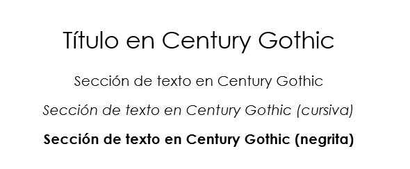 Ejemplo de texto para Century Gothic